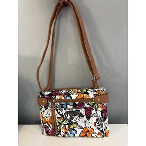 Rossetti Multicolor Butterfly Crossbody Organizer Handbag Purse NWOT